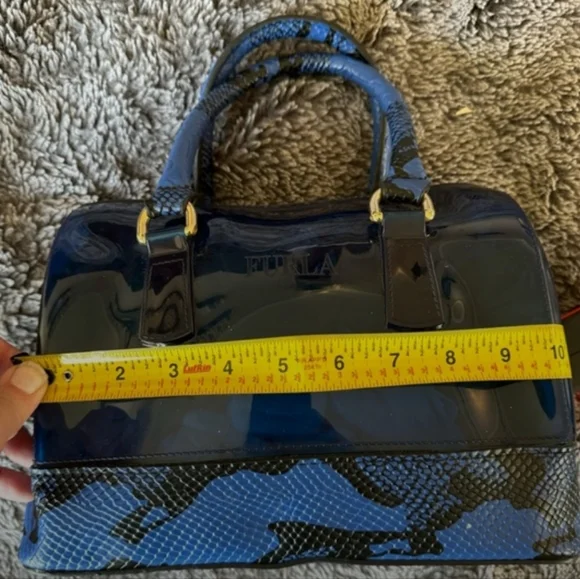 Furla Candy Bag Limited Edition, Blue And Black Snakeskin Print. - Picture 12 of 14